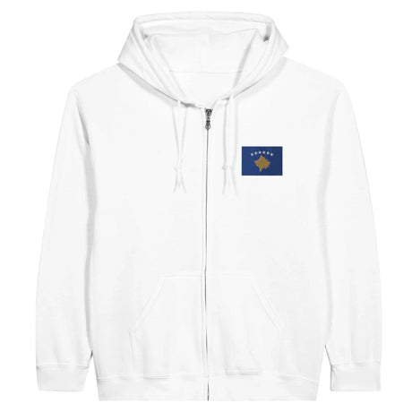 Sweat à capuche kosovo broderie couleur coton mélangé