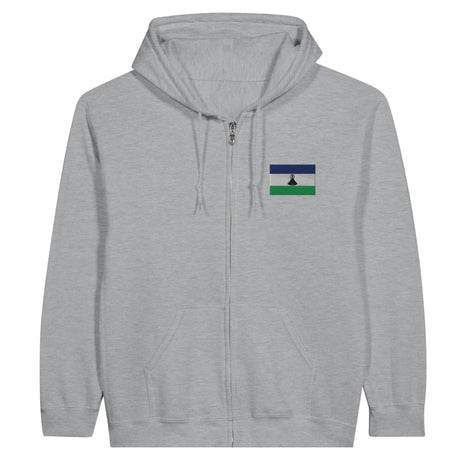 Sweat à capuche lesotho coton mélangé broderie couleur