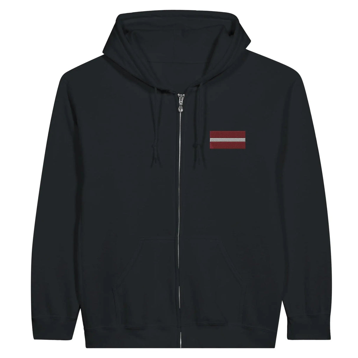 Sweat à capuche lettonie coton mélangé broderie couleur