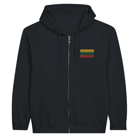 Sweat à capuche lituanie coton mélangé broderie couleur