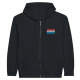 Sweat à capuche luxembourg coton mélangé broderie couleur