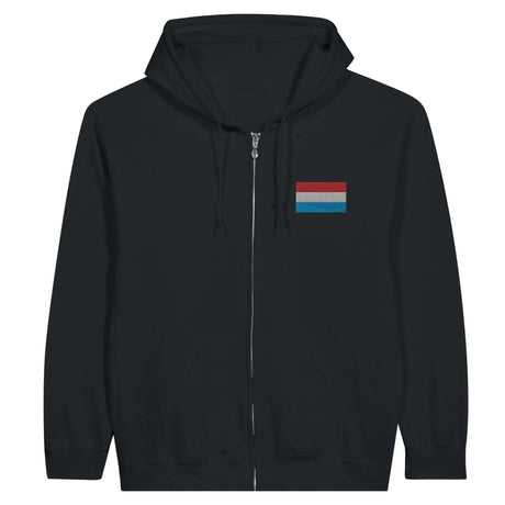 Sweat à capuche luxembourg coton mélangé broderie couleur