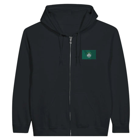 Sweat à capuche macao broderie couleur coton mélangé