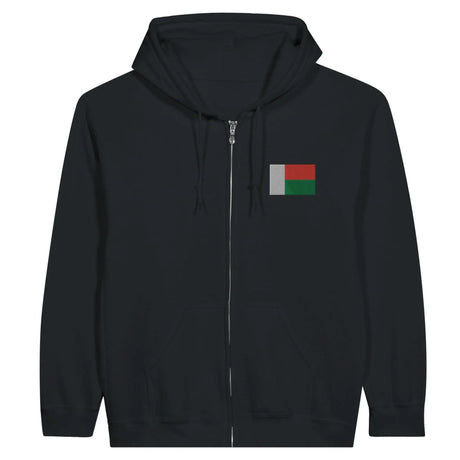 Sweat à capuche madagascar broderie couleur coton mélangé