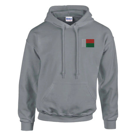 Sweat à capuche madagascar coton mélangé broderie couleur