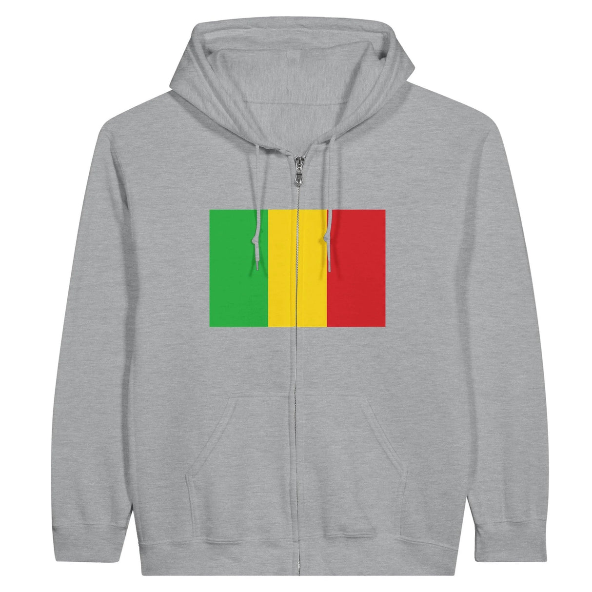 Sweat à capuche mali coton mélangé broderie fermeture éclair