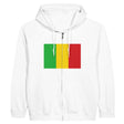 Sweat à capuche mali coton mélangé broderie fermeture éclair