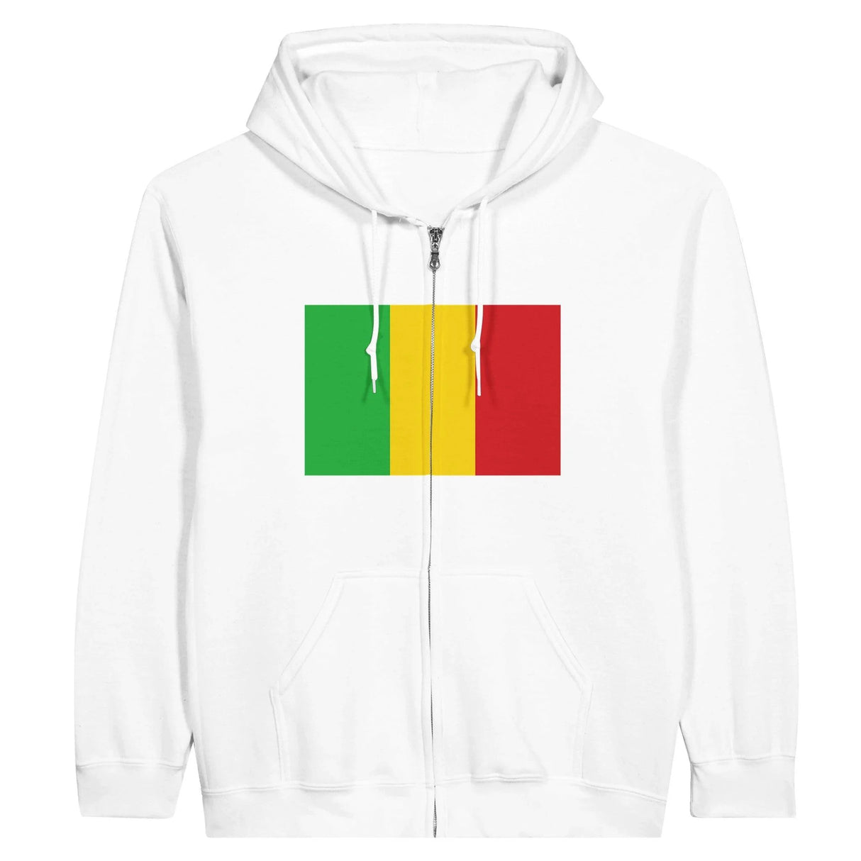 Sweat à capuche mali coton mélangé broderie fermeture éclair