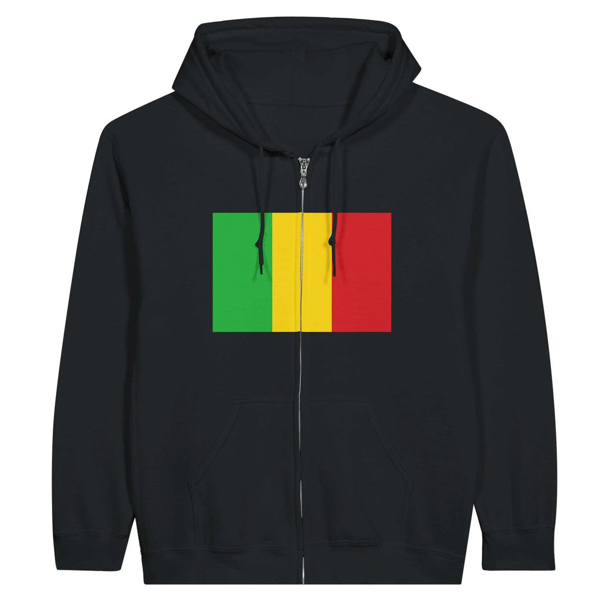 Sweat à capuche mali coton mélangé broderie fermeture éclair
