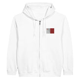 Sweat à capuche malte coton mélangé broderie couleur