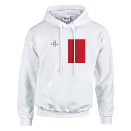Sweat à capuche malte coton mélangé broderie couleur