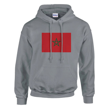 Sweat à capuche maroc broderie coton mélangé patriotique