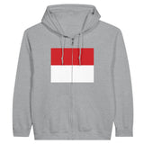 Sweat à capuche monaco coton mélangé broderie fermeture éclair