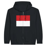 Sweat à capuche monaco coton mélangé broderie fermeture éclair