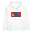 Sweat à capuche mongolie coton mélangé broderie confort