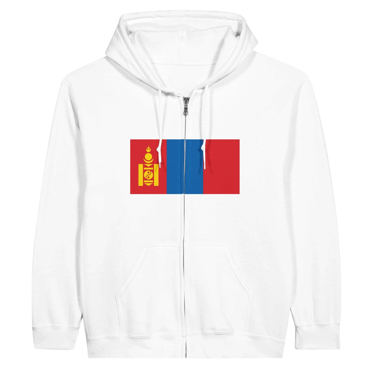 Sweat à capuche mongolie coton mélangé broderie confort