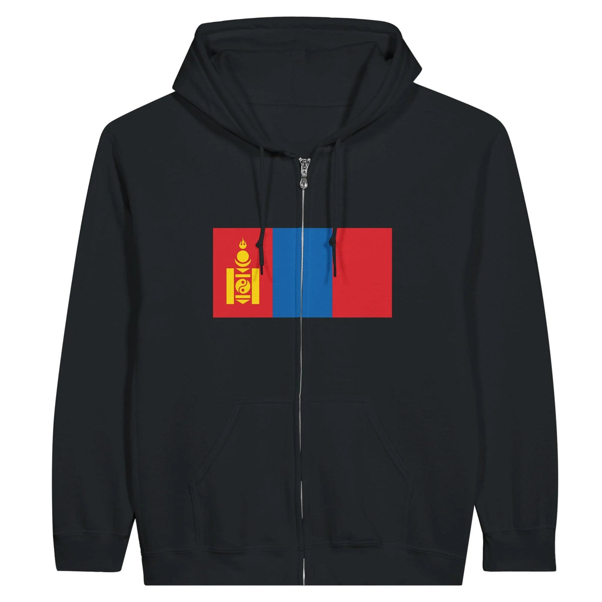 Sweat à capuche mongolie coton mélangé broderie confort
