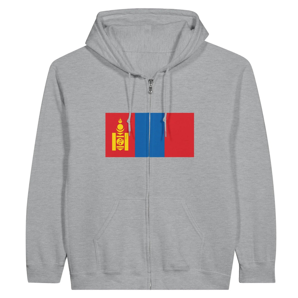 Sweat à capuche mongolie coton mélangé broderie confort