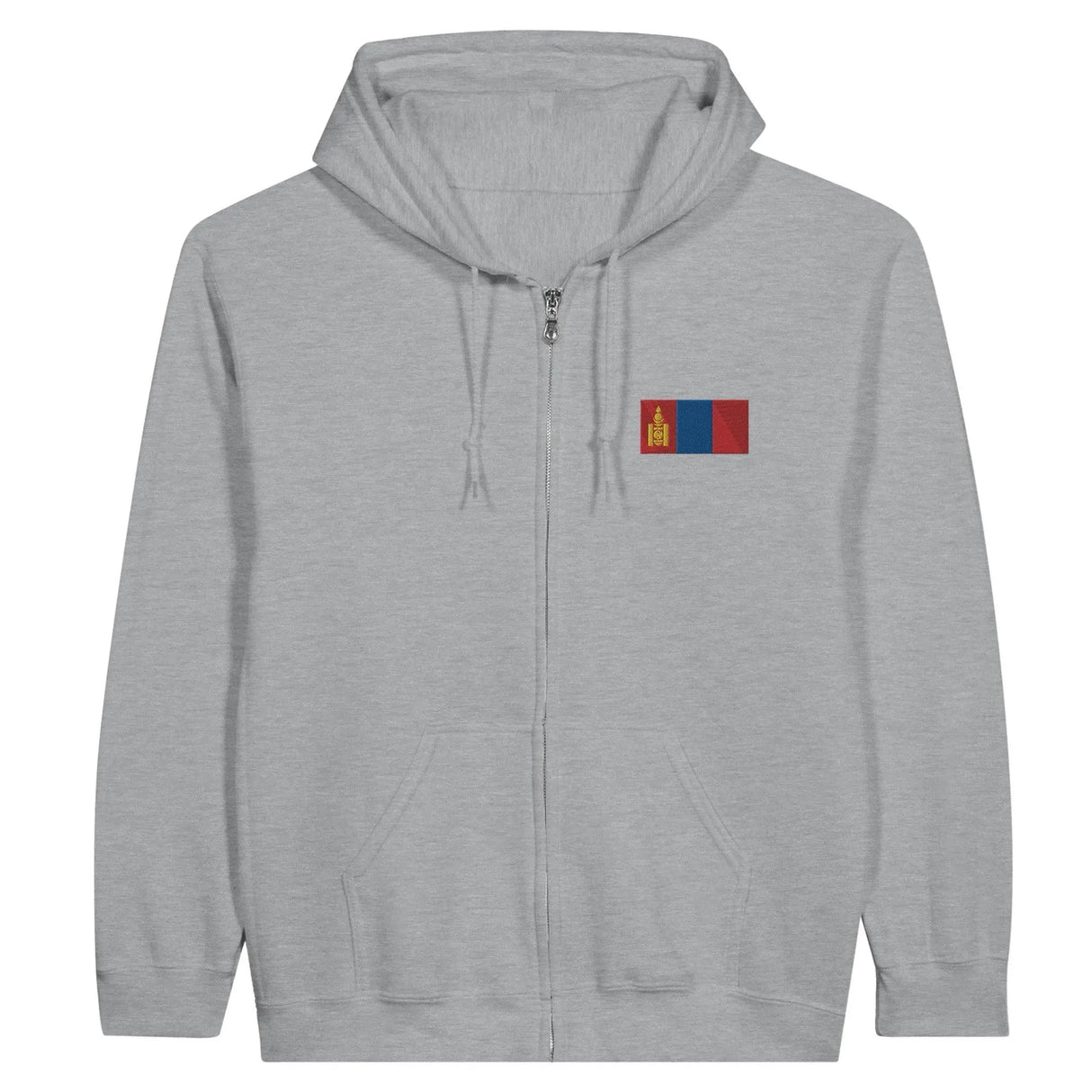 Sweat à capuche mongolie coton mélangé broderie couleur