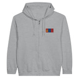 Sweat à capuche mongolie coton mélangé broderie couleur