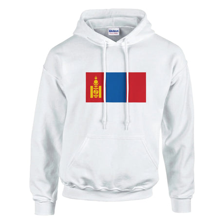Sweat à capuche mongolie coton mélangé broderie couleur