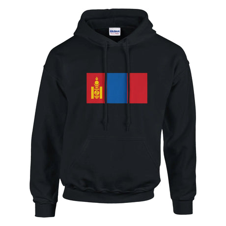 Sweat à capuche mongolie coton mélangé broderie couleur
