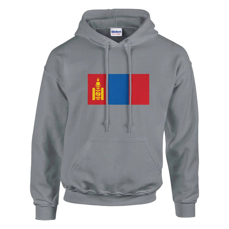 Sweat à capuche mongolie coton mélangé broderie couleur