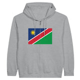 Sweat à capuche namibie coton mélangé fermeture éclair