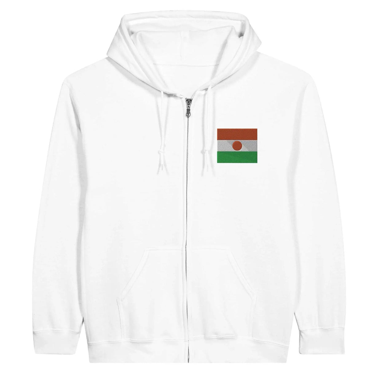 Sweat à capuche niger coton mélangé broderie couleur