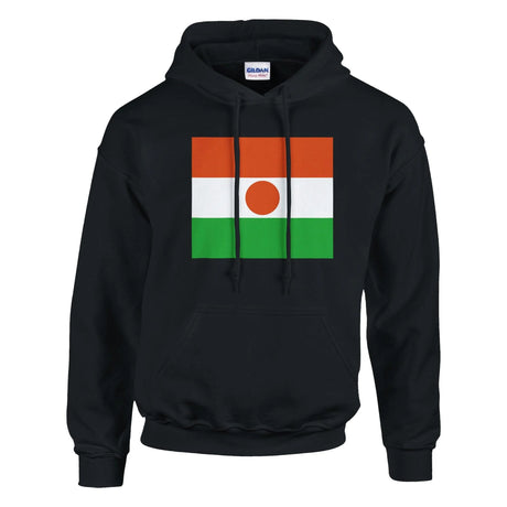 Sweat à capuche niger coton mélangé broderie couleur