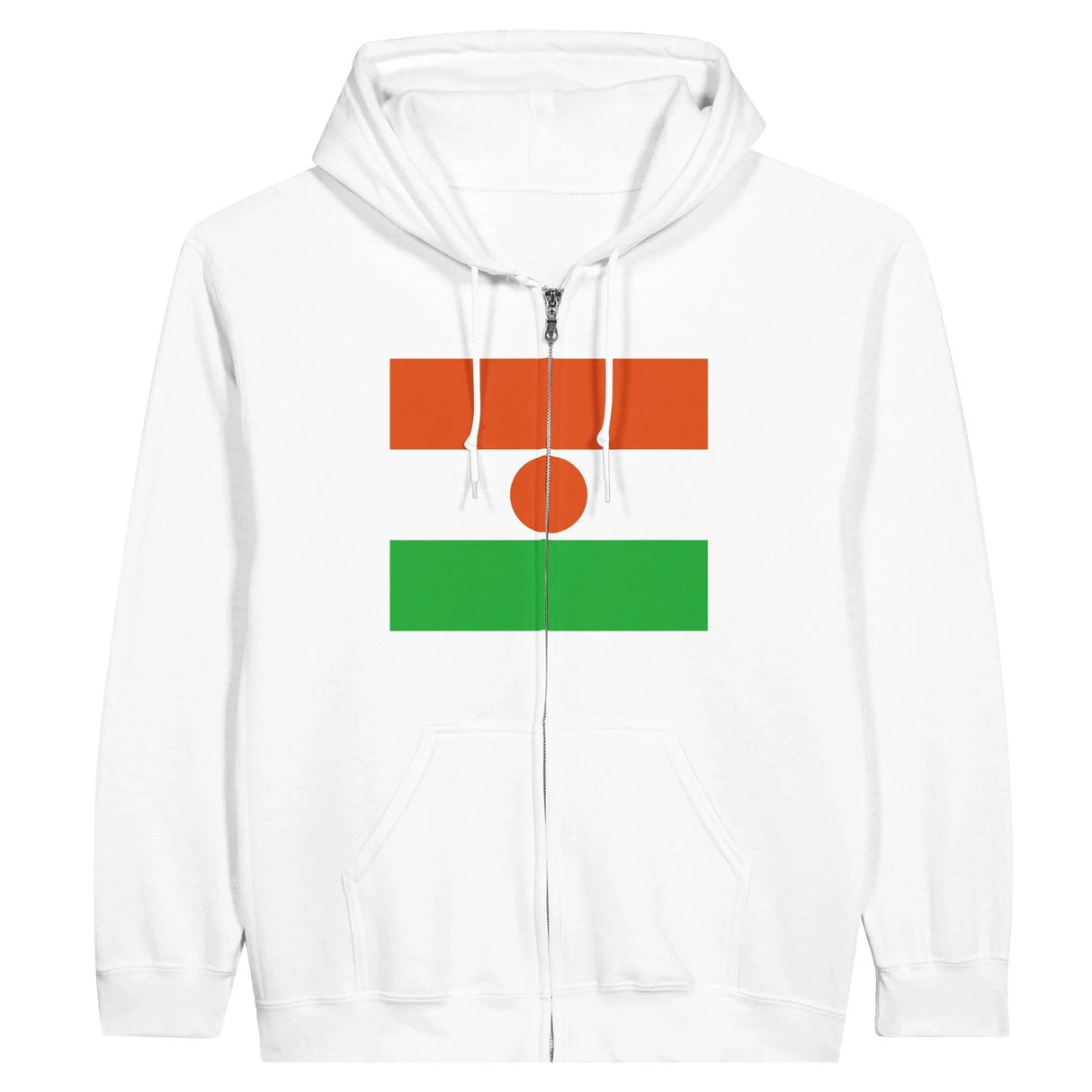 Sweat à capuche niger coton mélangé fermeture éclair