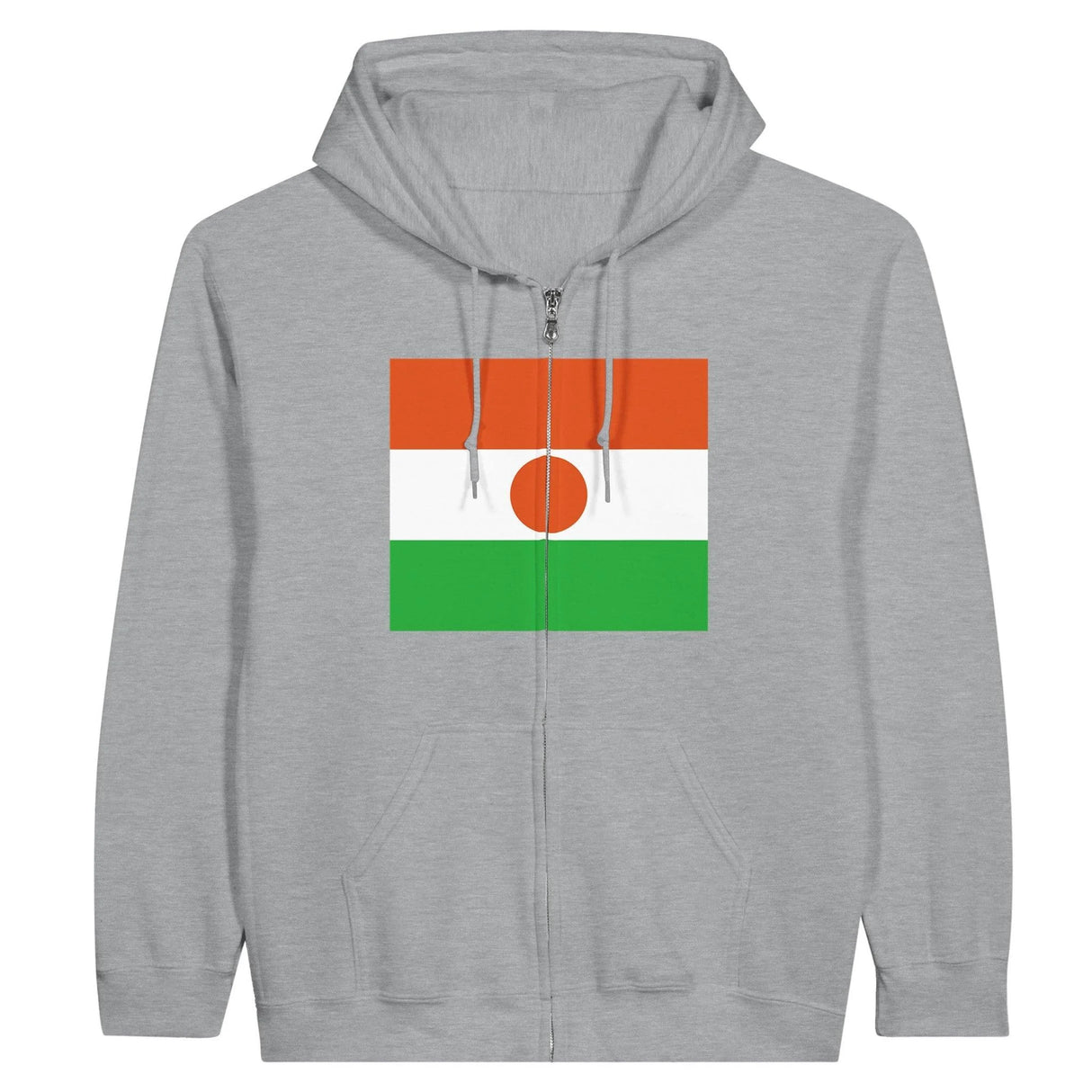 Sweat à capuche niger coton mélangé fermeture éclair