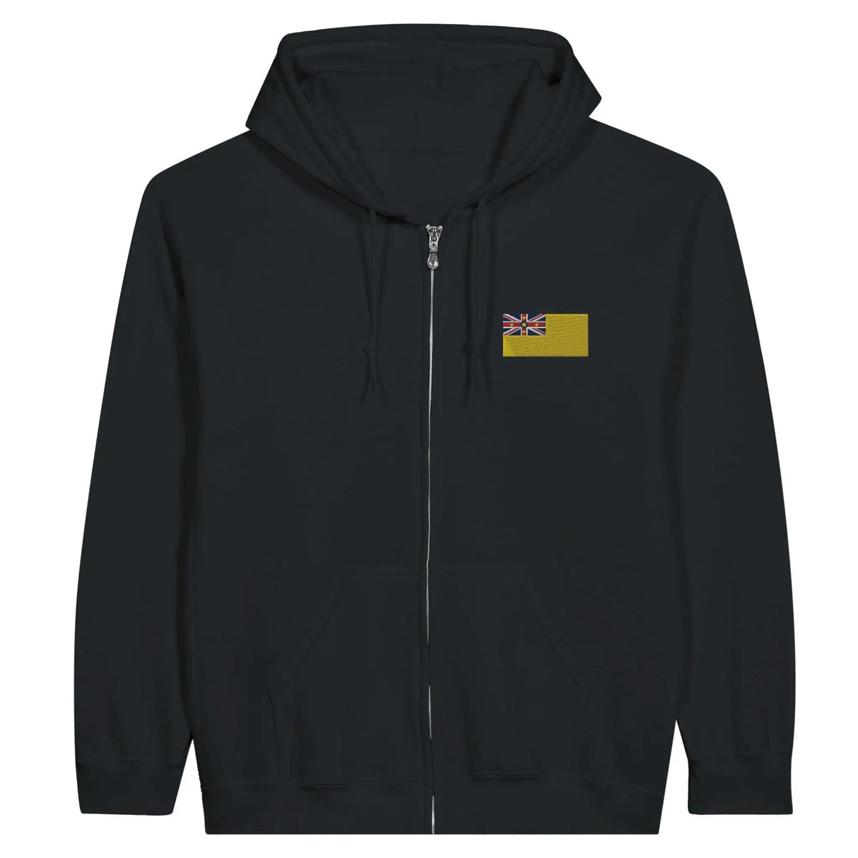Sweat à capuche niue broderie couleur coton mélangé