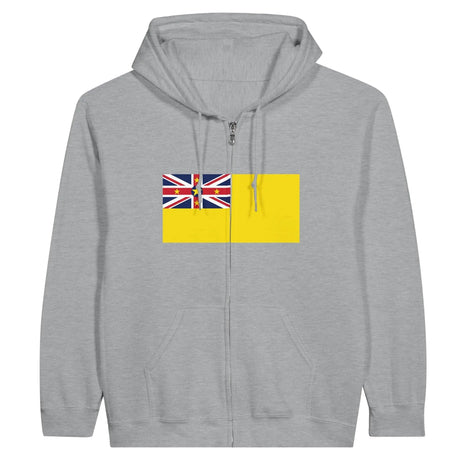 Sweat à capuche niue coton mélangé à fermeture éclair