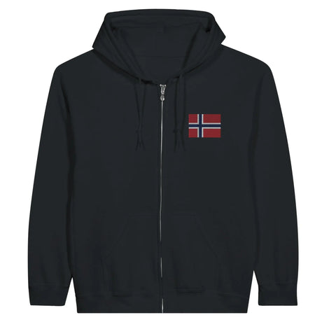 Sweat à capuche norvège coton mélangé broderie couleur