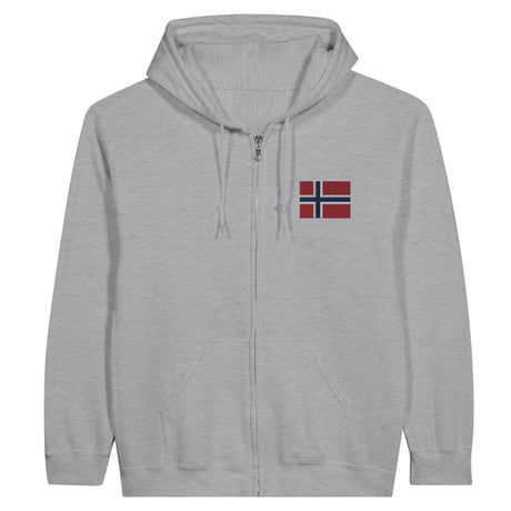 Sweat à capuche norvège coton mélangé broderie couleur