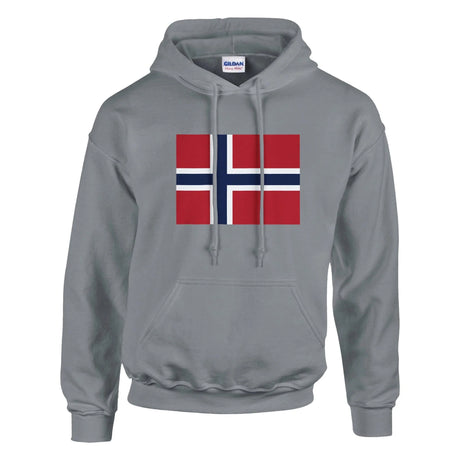 Sweat à capuche norvège coton mélangé broderie rouge