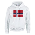 Sweat à capuche norvège coton mélangé broderie rouge