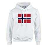 Sweat à capuche norvège coton mélangé broderie rouge