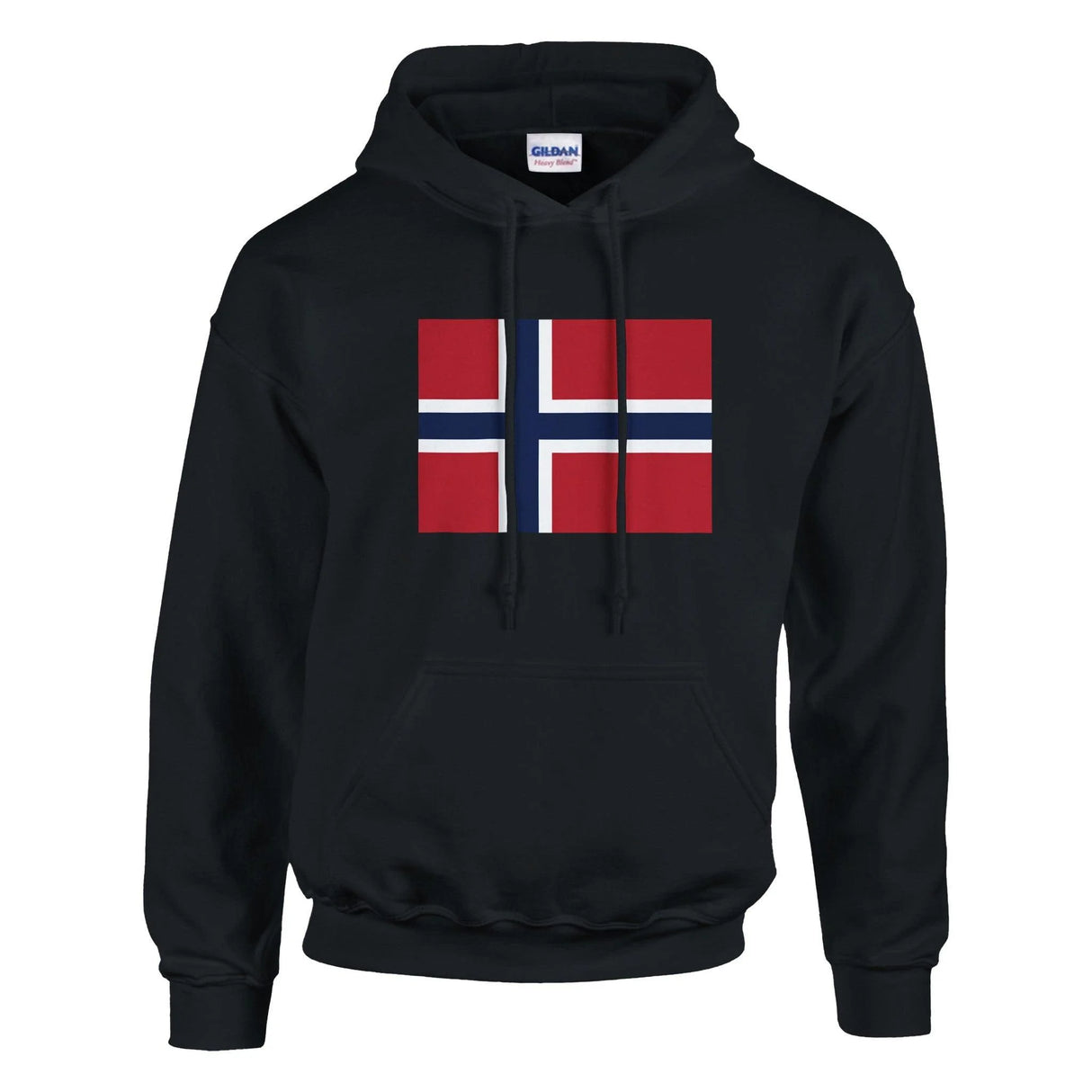 Sweat à capuche norvège coton mélangé broderie rouge