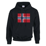 Sweat à capuche norvège coton mélangé broderie rouge