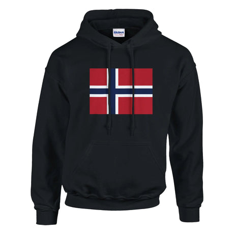 Sweat à capuche norvège coton mélangé broderie rouge
