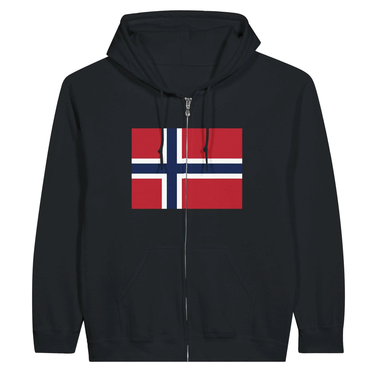 Sweat à capuche norvège coton mélangé broderie zip