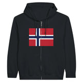 Sweat à capuche norvège coton mélangé broderie zip
