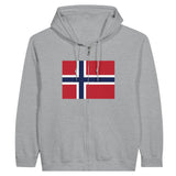 Sweat à capuche norvège coton mélangé broderie zip