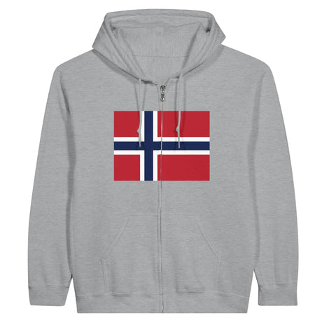 Sweat à capuche norvège coton mélangé broderie zip
