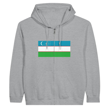 Sweat à capuche ouzbékistan coton broderie fermeture éclair