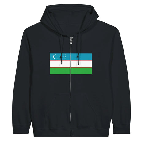 Sweat à capuche ouzbékistan coton broderie fermeture éclair