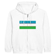 Sweat à capuche ouzbékistan coton broderie fermeture éclair