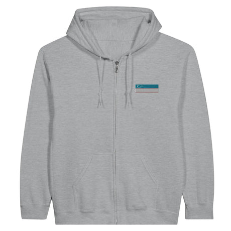 Sweat à capuche ouzbékistan coton mélangé broderie couleur